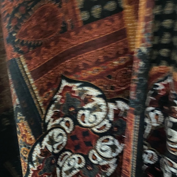 Perceptions Asymmetrical Dress with Black and Burgundy Patterns - Picture 9 of 9